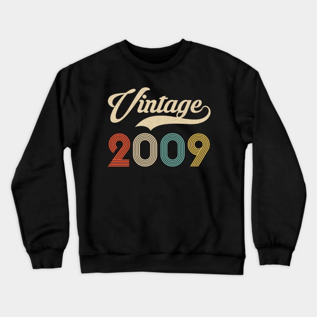 Retro Vintage 2009 11th Birthday - Vintage Classic 11 Years Old Crewneck Sweatshirt by Merchofy